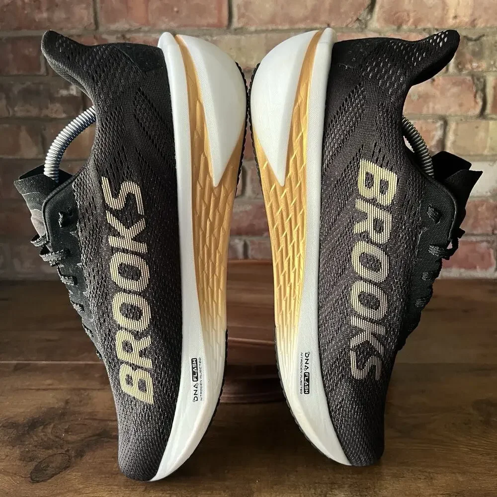 Brooks Hyperion 2 Race Running Cushioned Black Gold Sneakers Shoes Mens 12